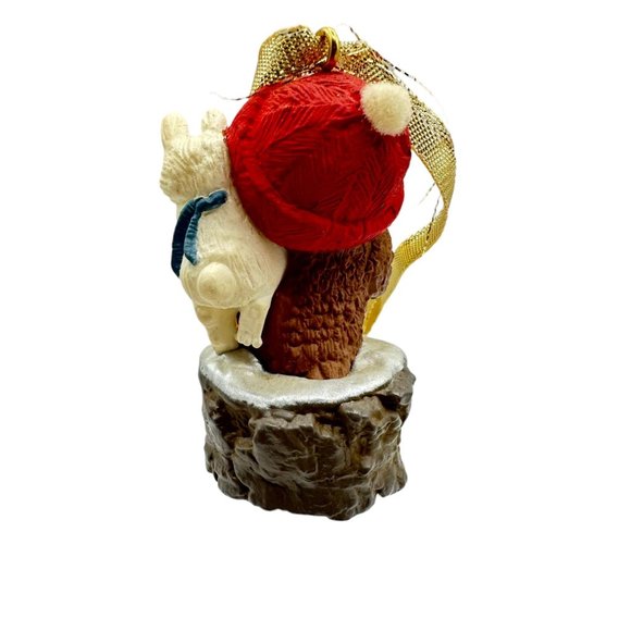 Hallmark Keepsake Ornament Owl Rabbit Reading Christmas Holiday 1992 Vintage - Picture 4 of 7